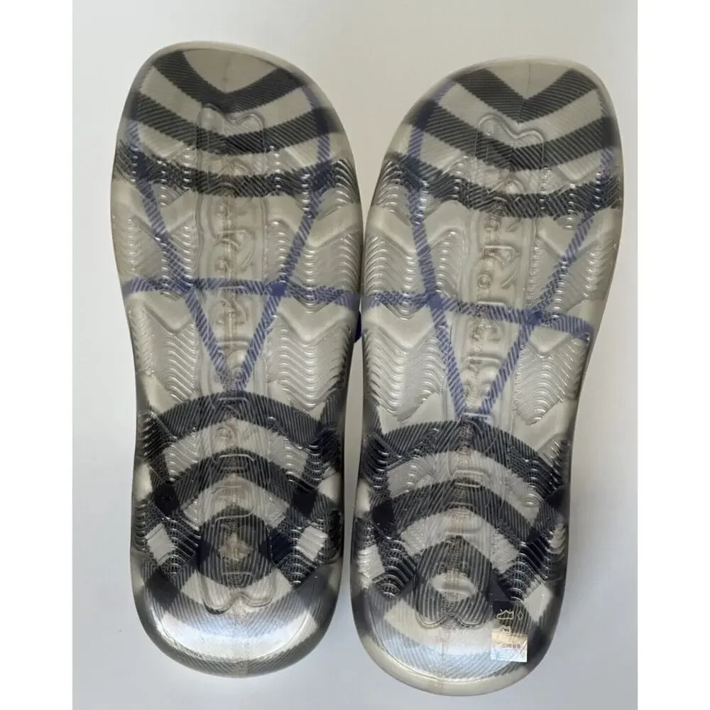 Burberry Mens Stingray Rubber Lichen IP Check Sandals 14 (47) 8088962 NIB $550